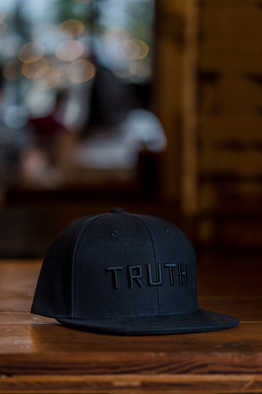 TRUTH Duck Canvas Premium Stitched Hat in BLACK